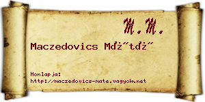 Maczedovics Máté névjegykártya