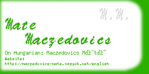 mate maczedovics business card